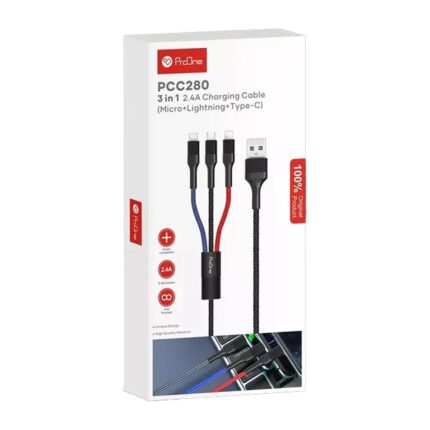 کابل 3 در 1شارژ سریع مدل PCC280